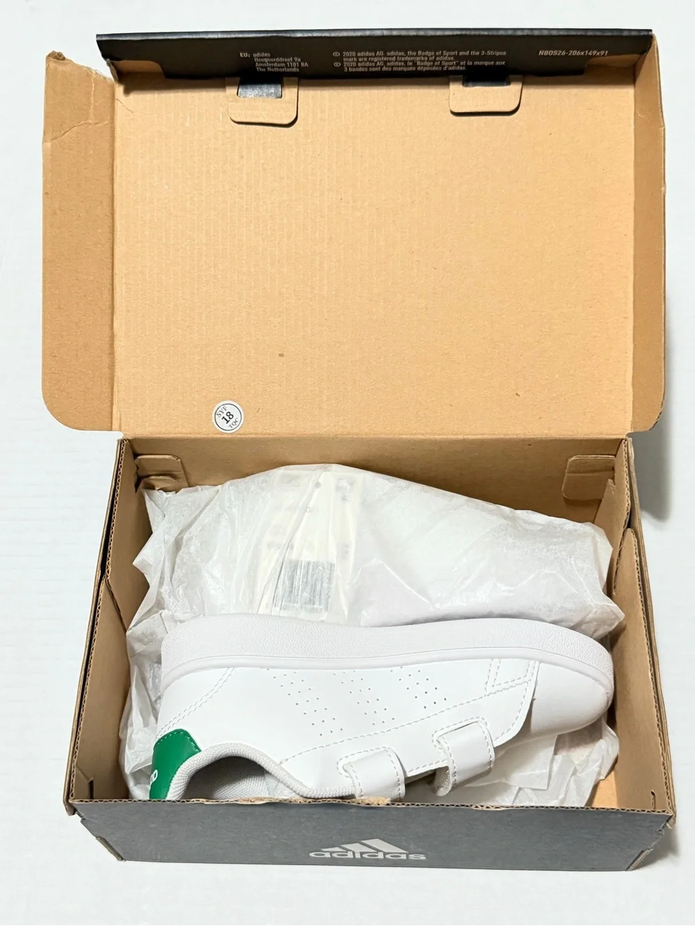 adidas Kids' Advantage Lifestyle Court Double Hook and Loop Shoe NEW